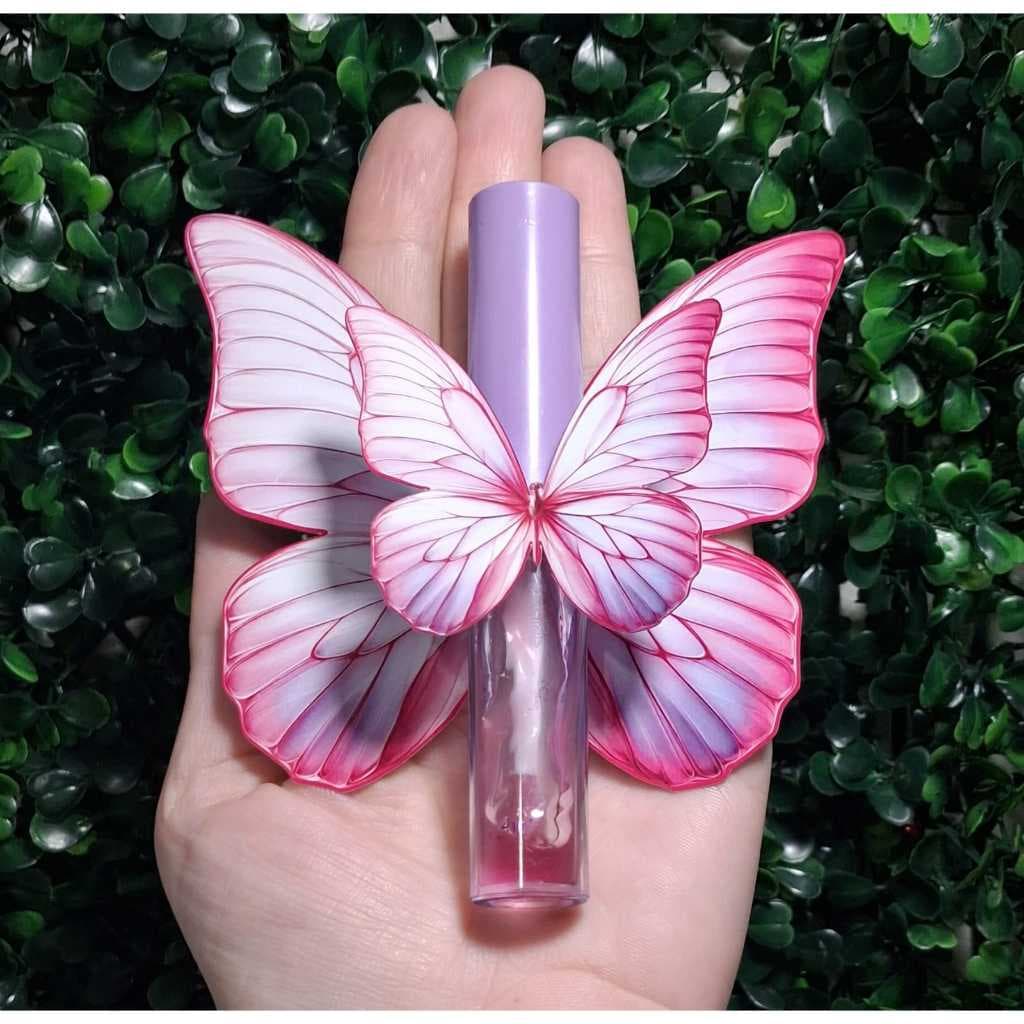 Apliques de Borboletas Rosa Claro, Perfume, Gloss, Tubete, Lembrancinhas, Painéis e Decoração (Não acompanha gloss)