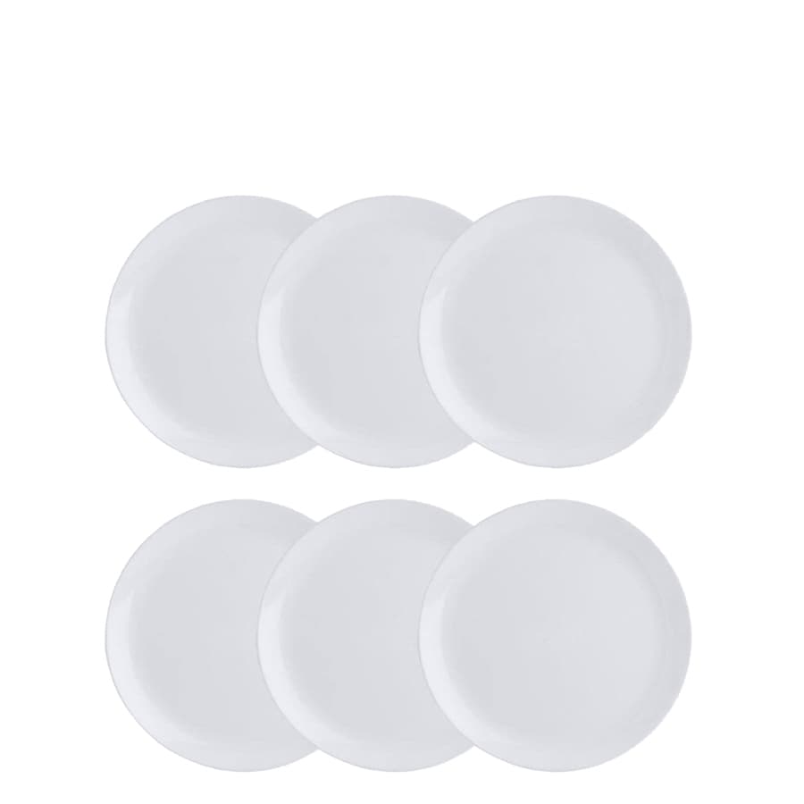 Jogo 6 Pratos Vidro Opaline Sobremesa 19,5cm Restaurante Buffet Lanche Bolo