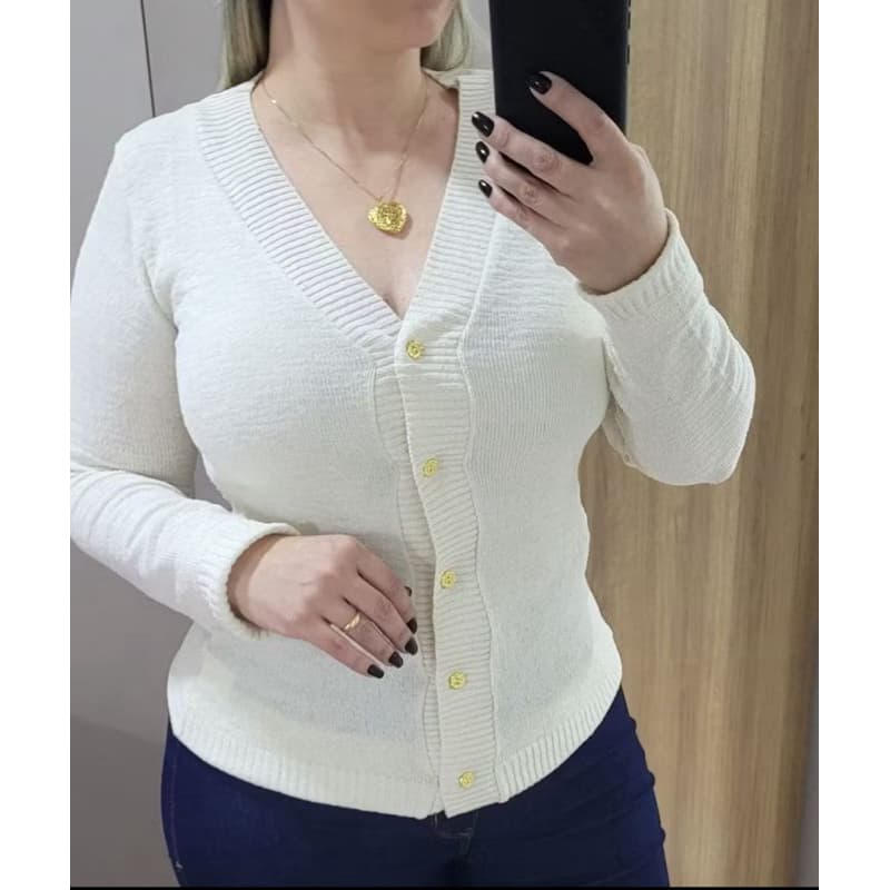 Blusa de frio feminina cardigans botão suéter trico moda inverno outono casaco