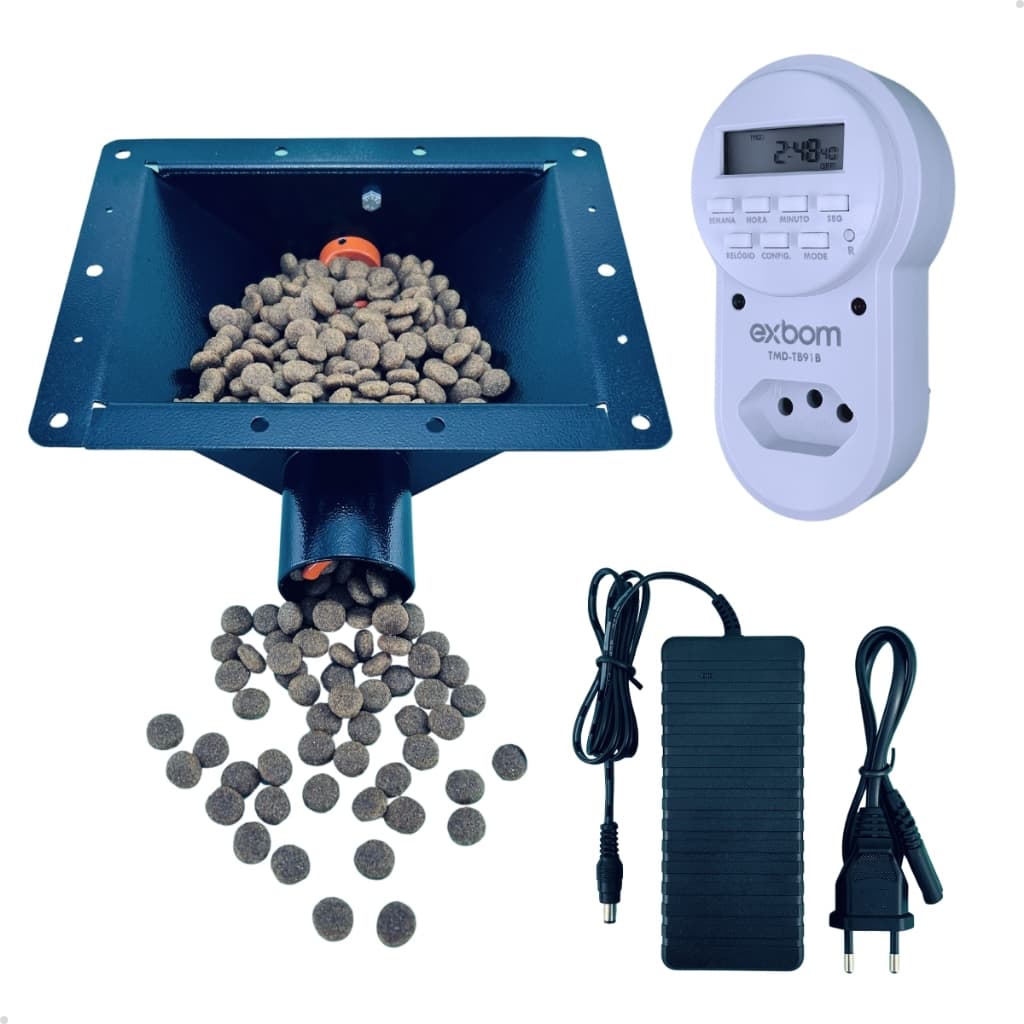 Alimentador Comedouro Tratador Automático + Timer + Fonte