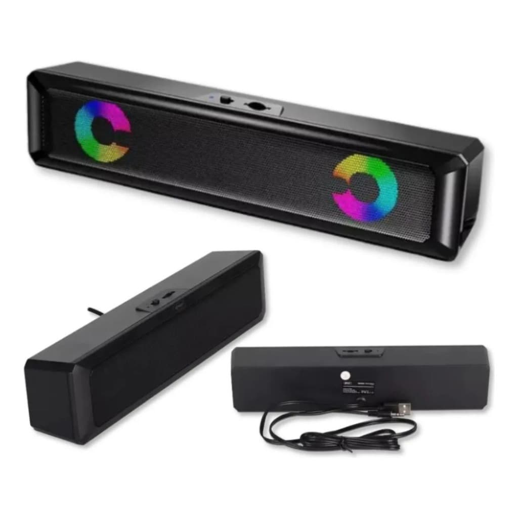 Caixa Som Gamer Led Rgb Pc Computador Notebook Potente P2 KNUP-RO802 horus