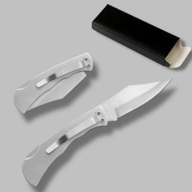 Canivete inox Cliper De Bolso Muito Afiado Premium  Barretos Inox TR Punho Todo Em Aço