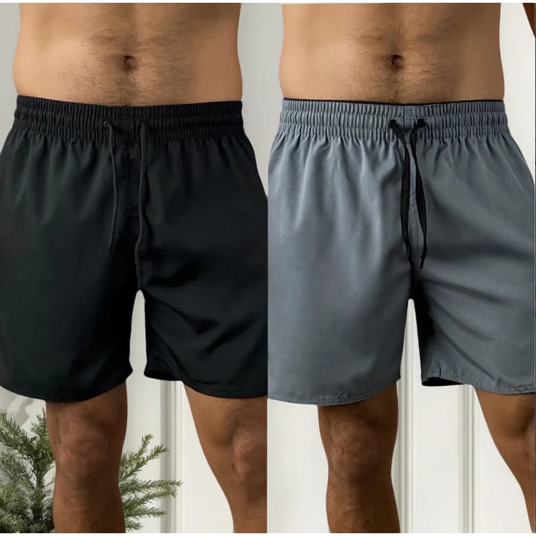 KIT 2 short bermudas tactel elastano masculino praia treino secagem rapido