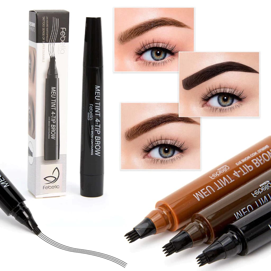 Caneta tattoo Sobrancelha e barba À Prova D'Água fio a fio 4 Pontas Microblading EYEBROW CONTOURING
