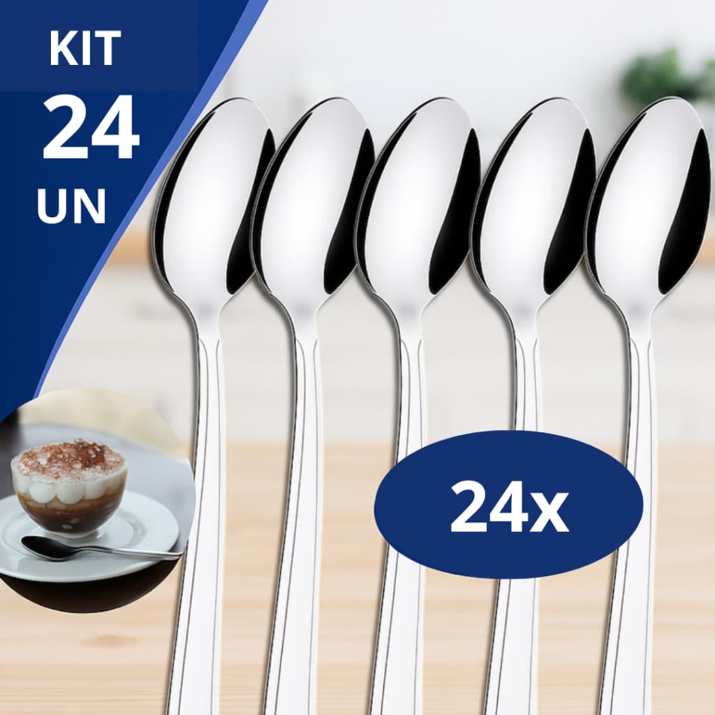 Kit Colheres Aço Inox Talheres Reforçados para Cozinha, Restaurante, Bar e Lanchonete