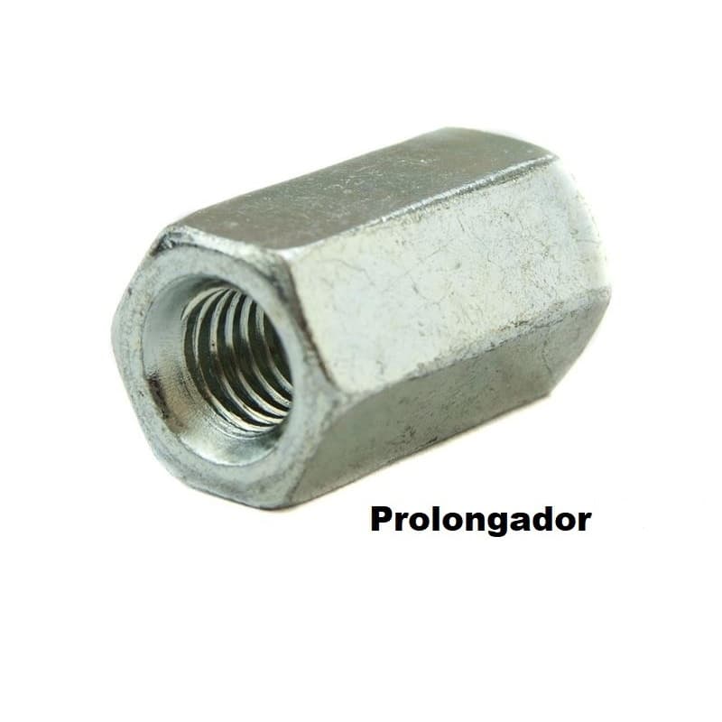 Porca Prolongadora M10 - 10mm Zincada - 5 Unidades