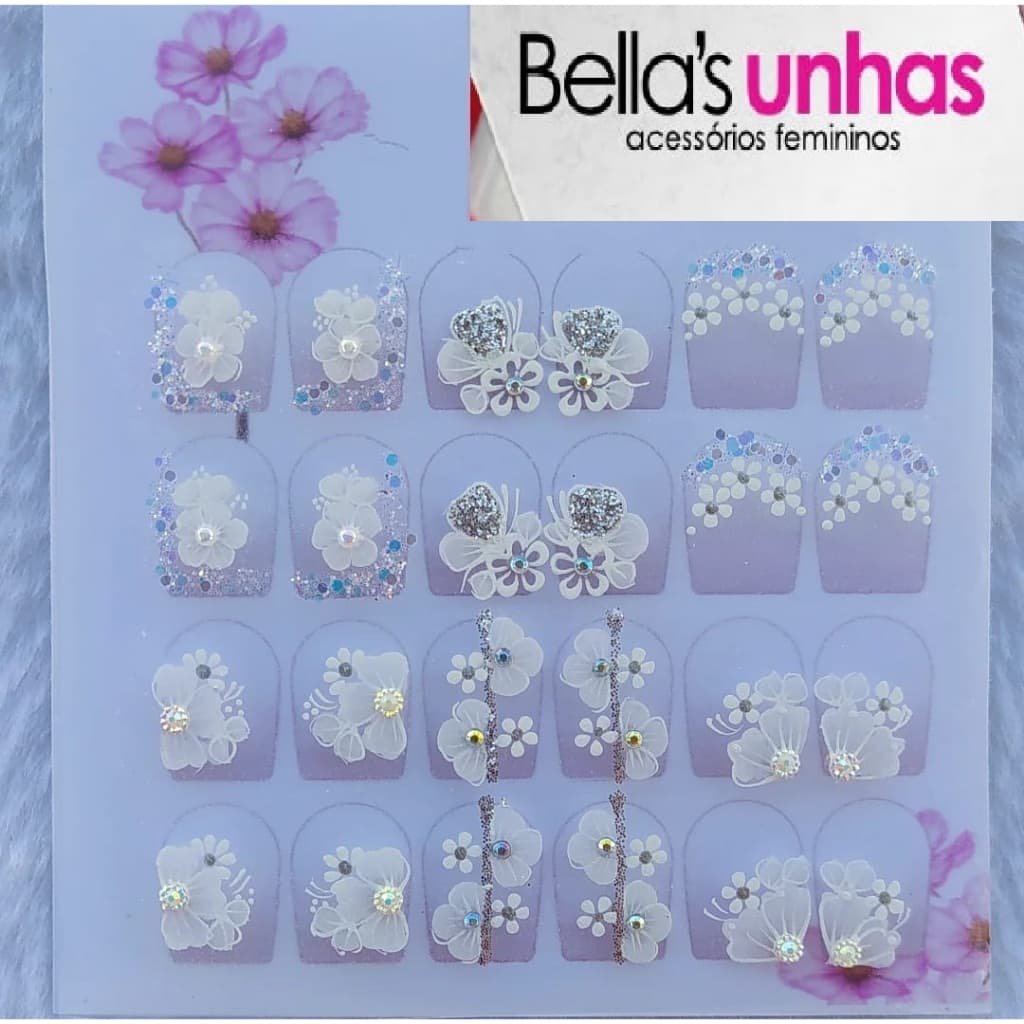 120 Adesivos de unhas 100 % Artesanal Pedrarias Jóias Unha Strass