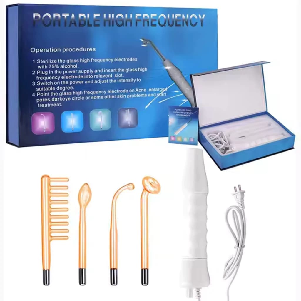 Aparelho De Alta Frequência Portátil Facial Bivolt Para Skincare Limpeza De Pele Completa