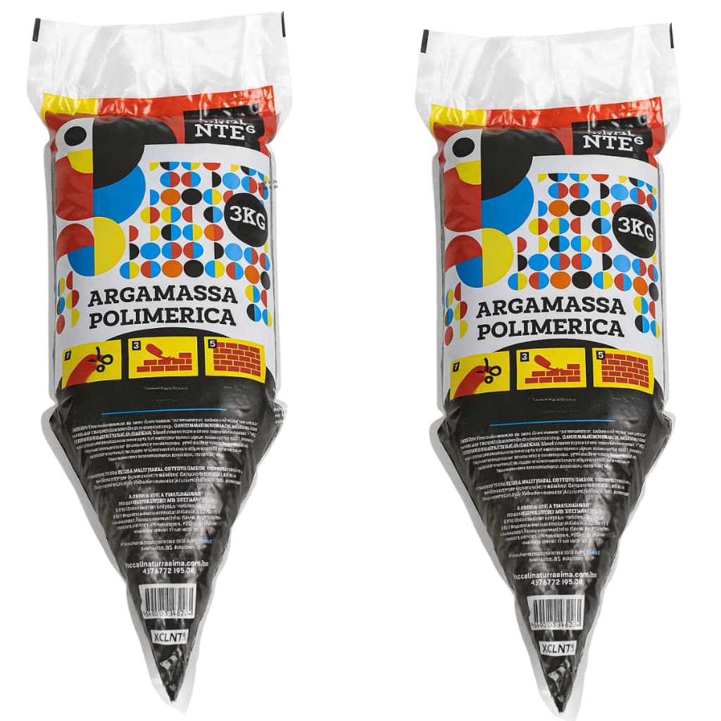 KIT 2 Argamassa Polimérica (Cola Bloco) 3Kg - Cola Tijolo, Bloco