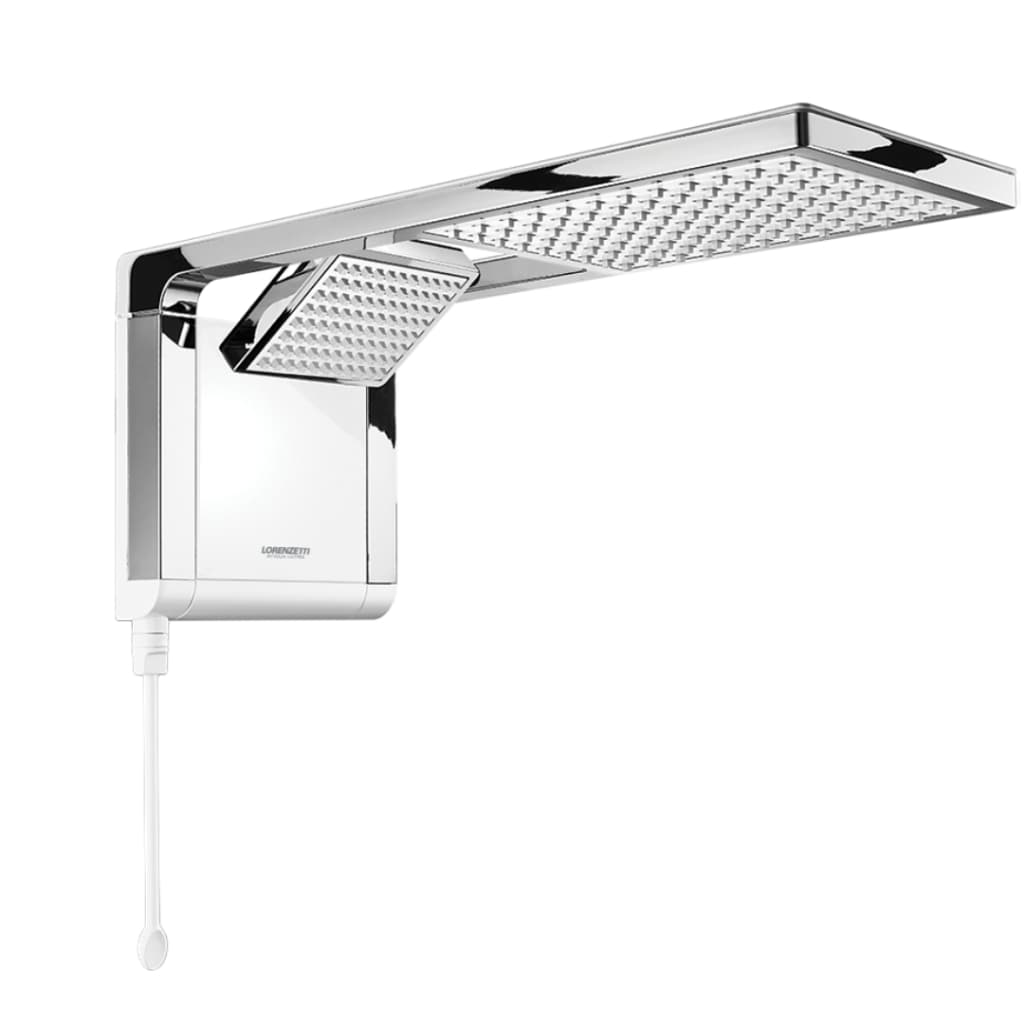 Chuveiro Ducha Elétrico Parede Acqua Duo Ultra Branco Cromado 127V 5500w Lorenzetti  Alta Pressão Banho Banheiro Casa