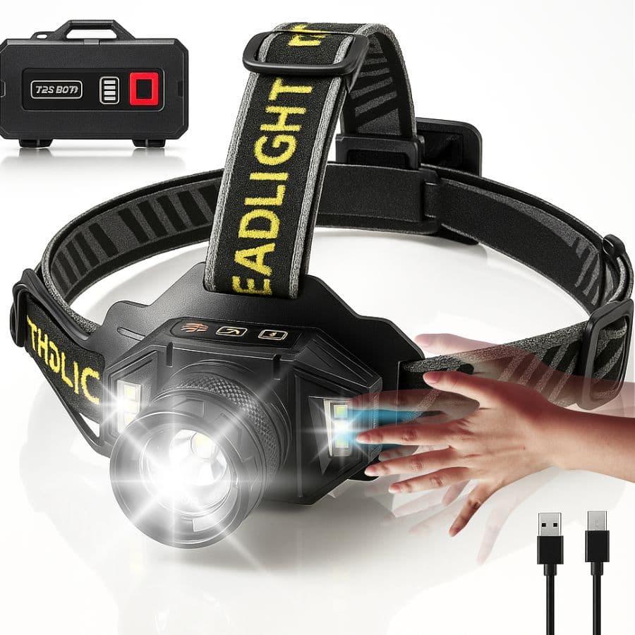 Lanterna LED Testa Zoom Hypercore Recarregável 12 Modos IPX4 Power Bank Cabeça Camping Pesca