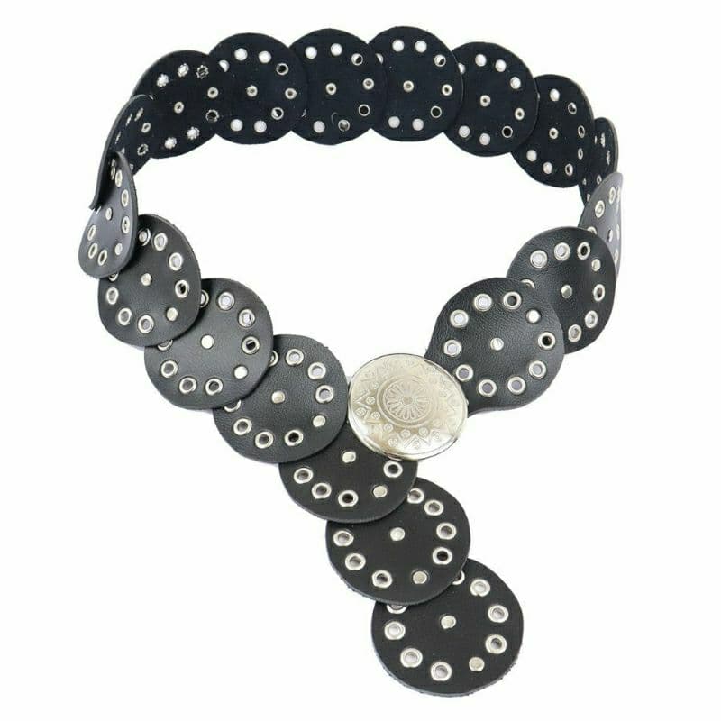Cinto Largo Redondo Cinto Boho Feminino Vintage Couro PU Oco Ocidental Cowboy Cinto Country Lançamento