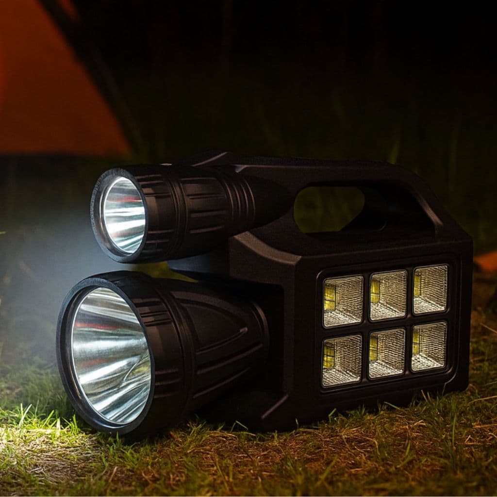 Lanterna LED recarregável holofote potente de mão luz forte branco frio e quente multifuncional