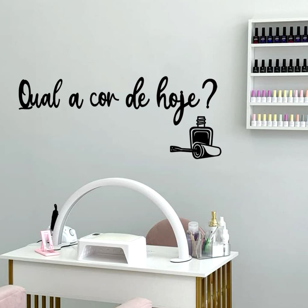 Quadro Decorativo Frase Qual a Cor de Hoje MDF 3mm Preto Fosco
