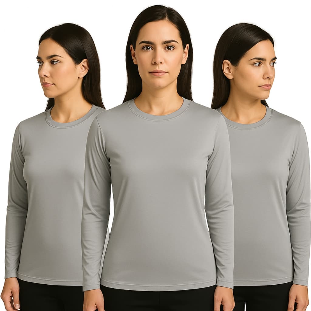 Kit 3 Camisas Térmicas Segunda Pele Feminina Proteção UV Premium Sortidas