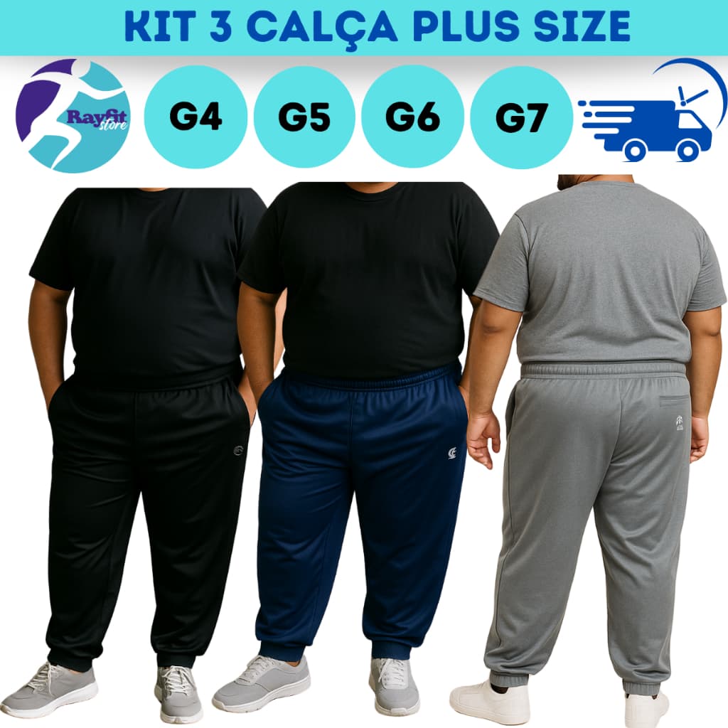 Kit 3 Calça Masculina Plus Size | G4,G5,G6,G7 | Flanelado Quente e Confortável