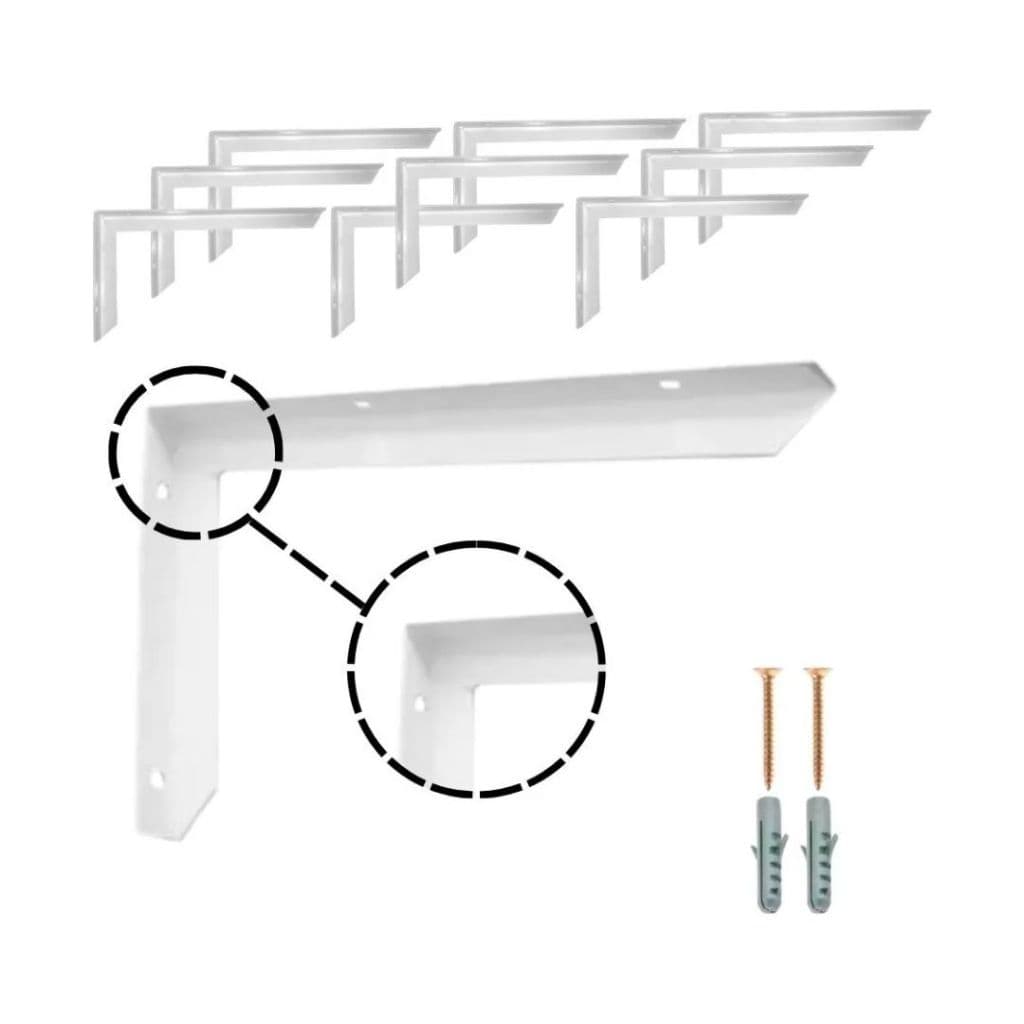 Kit 10 e 12 Suporte Cantoneira Mão Francesa Master Leve 25cm Reforçado 15 20 ou 40 Unidades