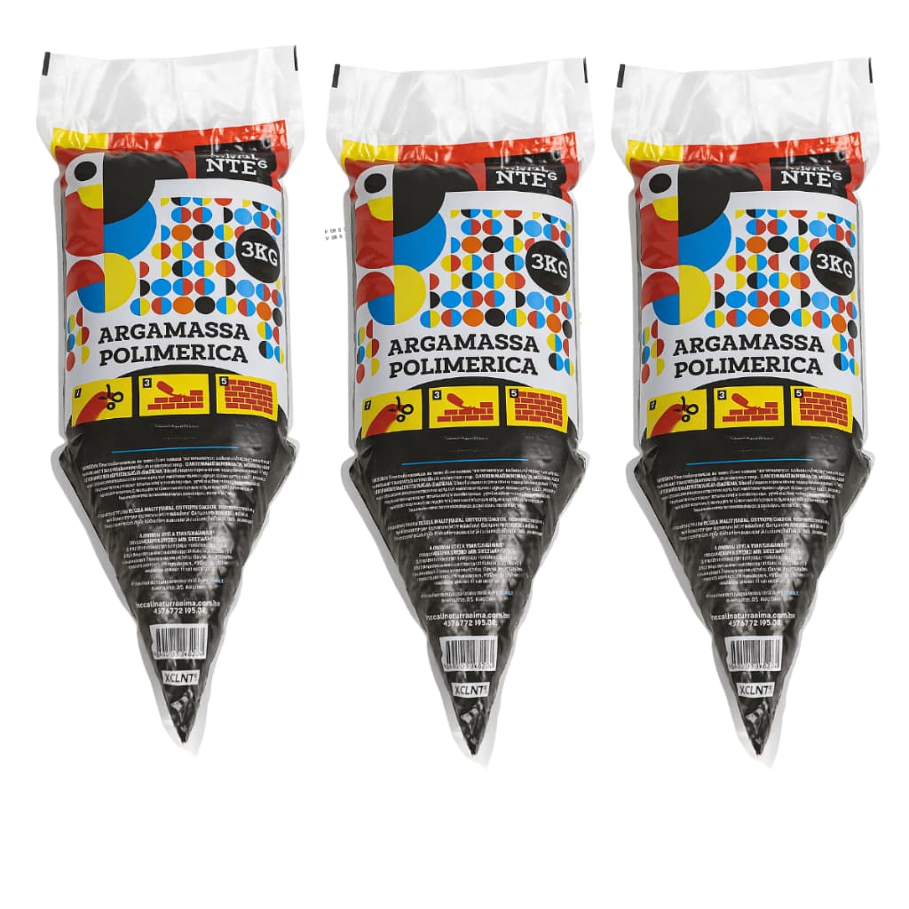 KIT 3 Argamassa Polimérica (Cola Bloco) 3Kg - Cola Tijolo, Bloco