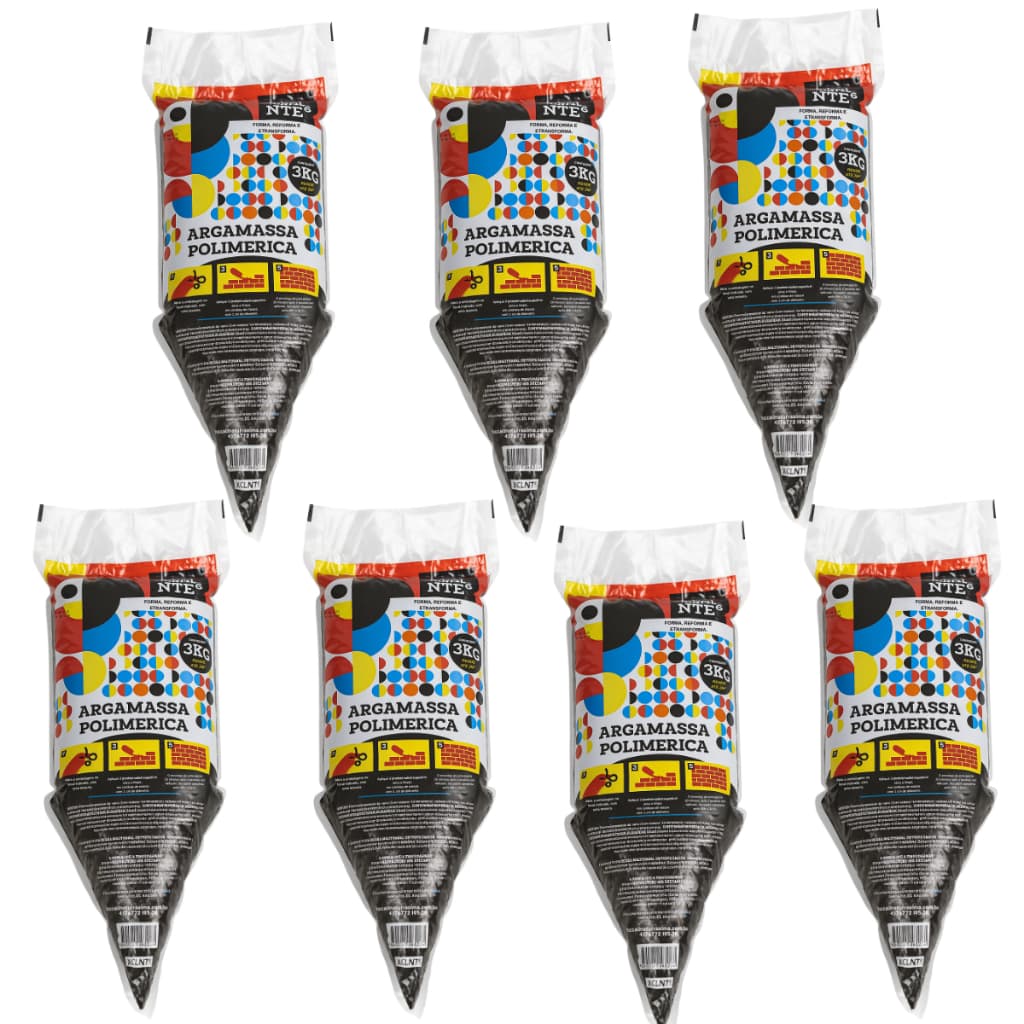 KIT 7 Argamassa Polimérica (Cola Bloco) 3Kg - Cola Tijolo, Bloco