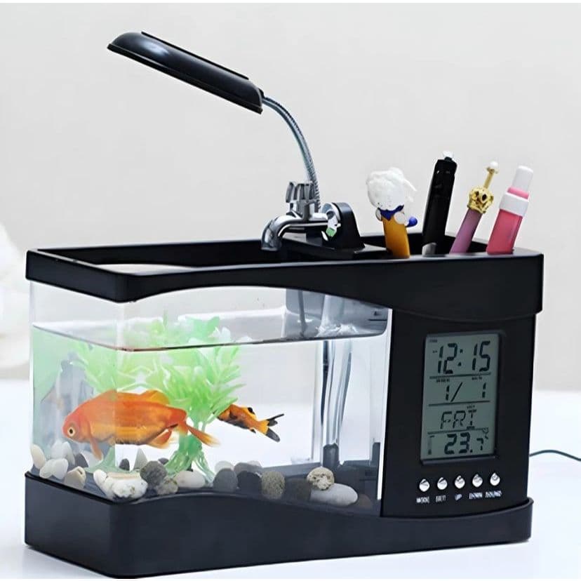 Aquário De Mesa USB Com Porta Objetos E Display Digital LELONG LE-8128