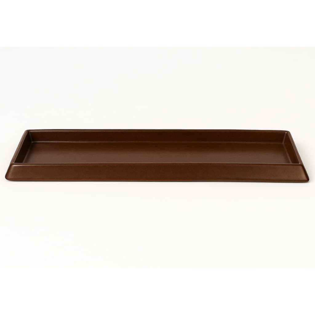 Prato Retangular Para Vaso De Plantas De 80cm Cor Café - Afort