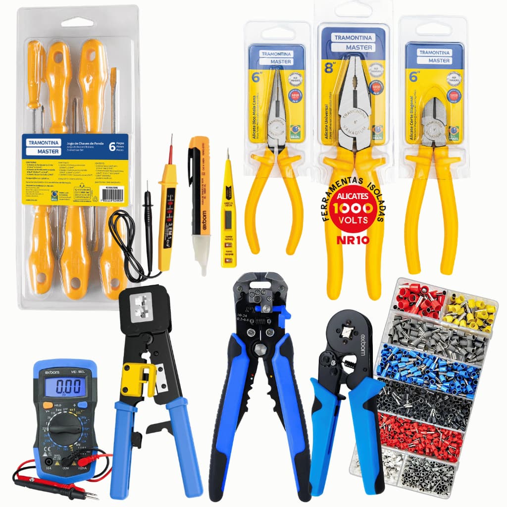 Kit Eletricista Profissional Instalador Automação - 17 Peças