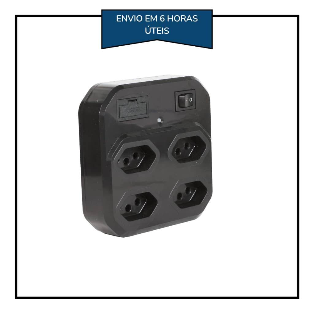 Tomada Surto Protetor Elétrico Eletrônico Plug 4 Tomadas Biv