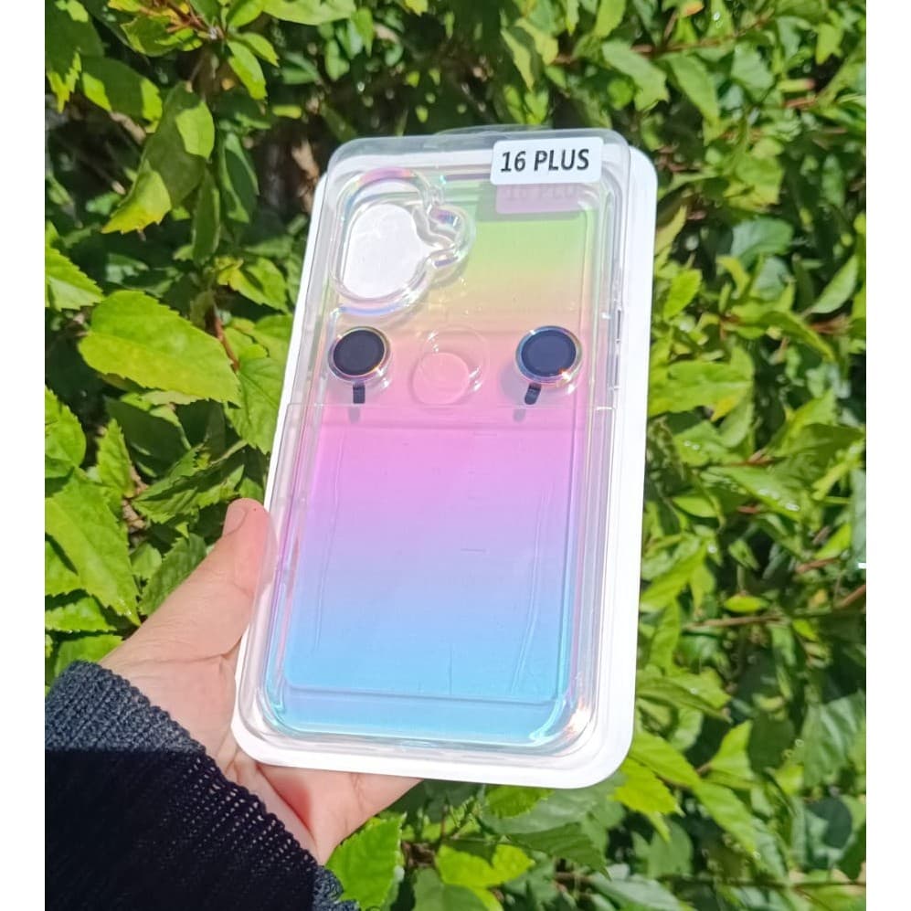 Case de Celular com Reflexo Mágico IPhone 16 🌈 + Lentes Protetora da Câmera – Alta Proteção!