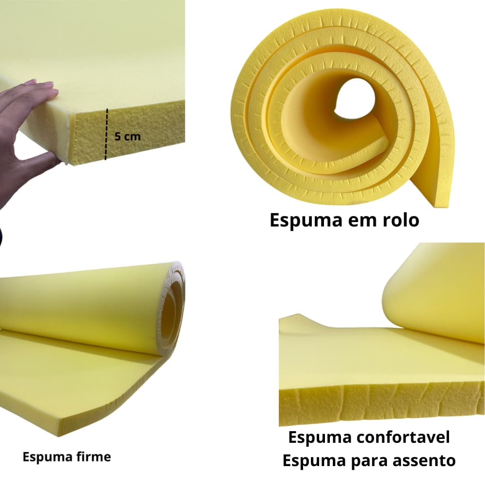 Espuma D33 Em Metro Amarela 190cm x 60cm ou 50 cm 5cm de espessura para assento de sofá colchão de cama  encosto