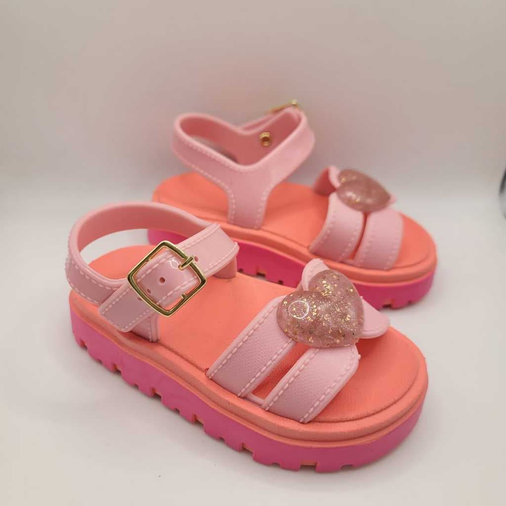 Sandália Infantil Menina Baby Papete c Fecho Ajustável Rasteirinha Confortável Macia Casual