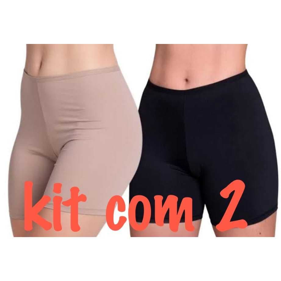 Kit 2 Bermudas Anágua feminina Segunda pele ideal para usar por baixo de saias vestidos e calças.