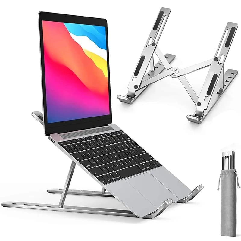 Suporte Base Para Notebook Tablet Alumínio Dobrável Portátil Tamanho Ajustável