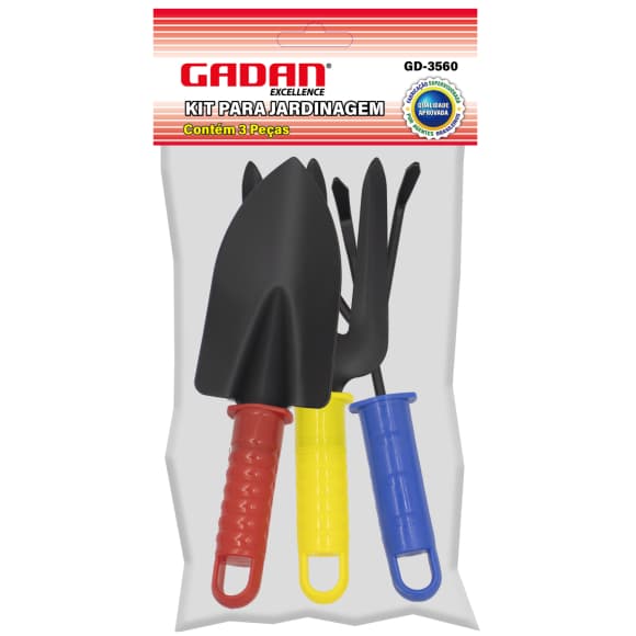 KIT JARDINAGEM 3 PCS - GADAN PÁ RASTELO GARFO