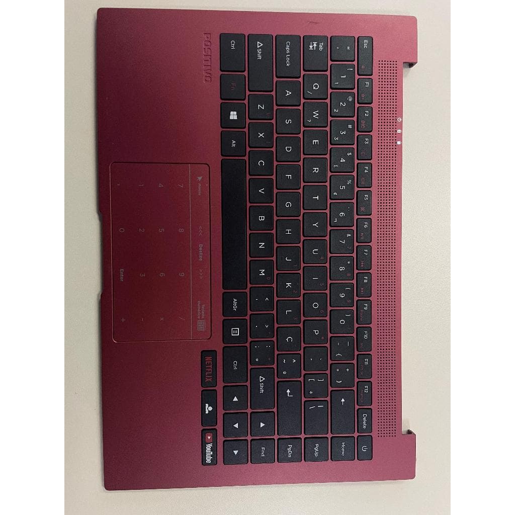 CARCAÇA SUPERIOR+TECLADO POSITIVO MOTION Q232B / Q464B - ( COM 3 BOTOES NETFLIX)