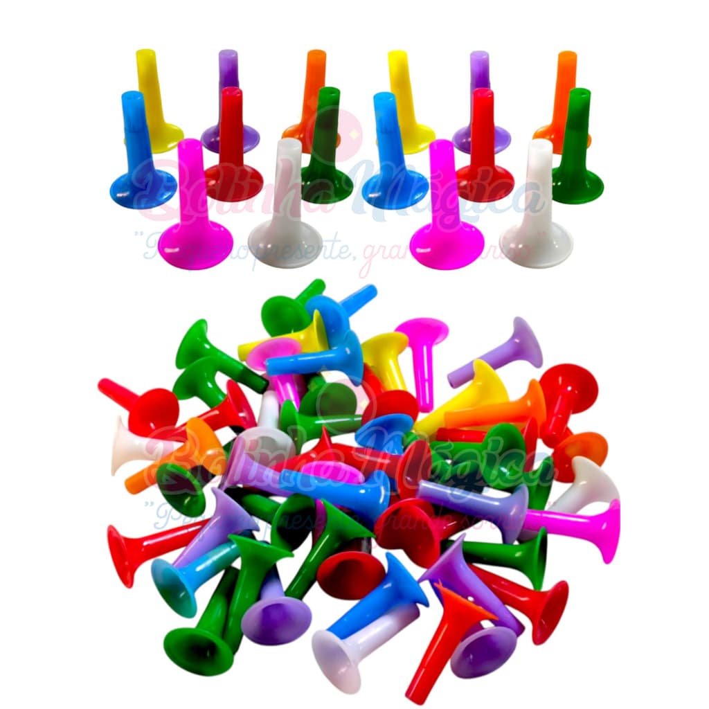 20 Mini Cornetas De Assoprar Coloridas Lembrancinha Infantil  Kit Festa Aniversário Prenda Quemersse