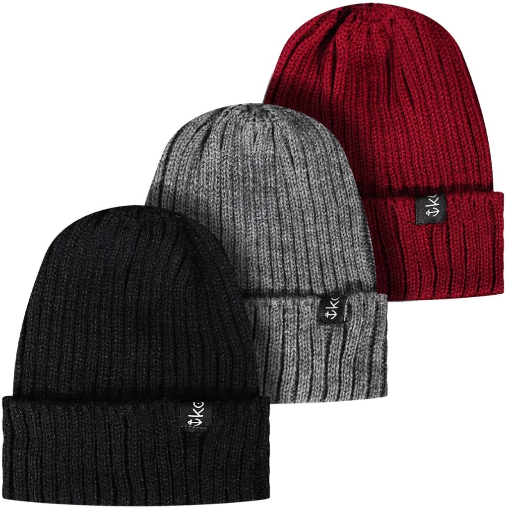 Kit 03 Touca Toca Gorro Marinheiro Curta Beanie Tricot Lã Sailor Marinheiro Lenhador Estilo Hip Hop
