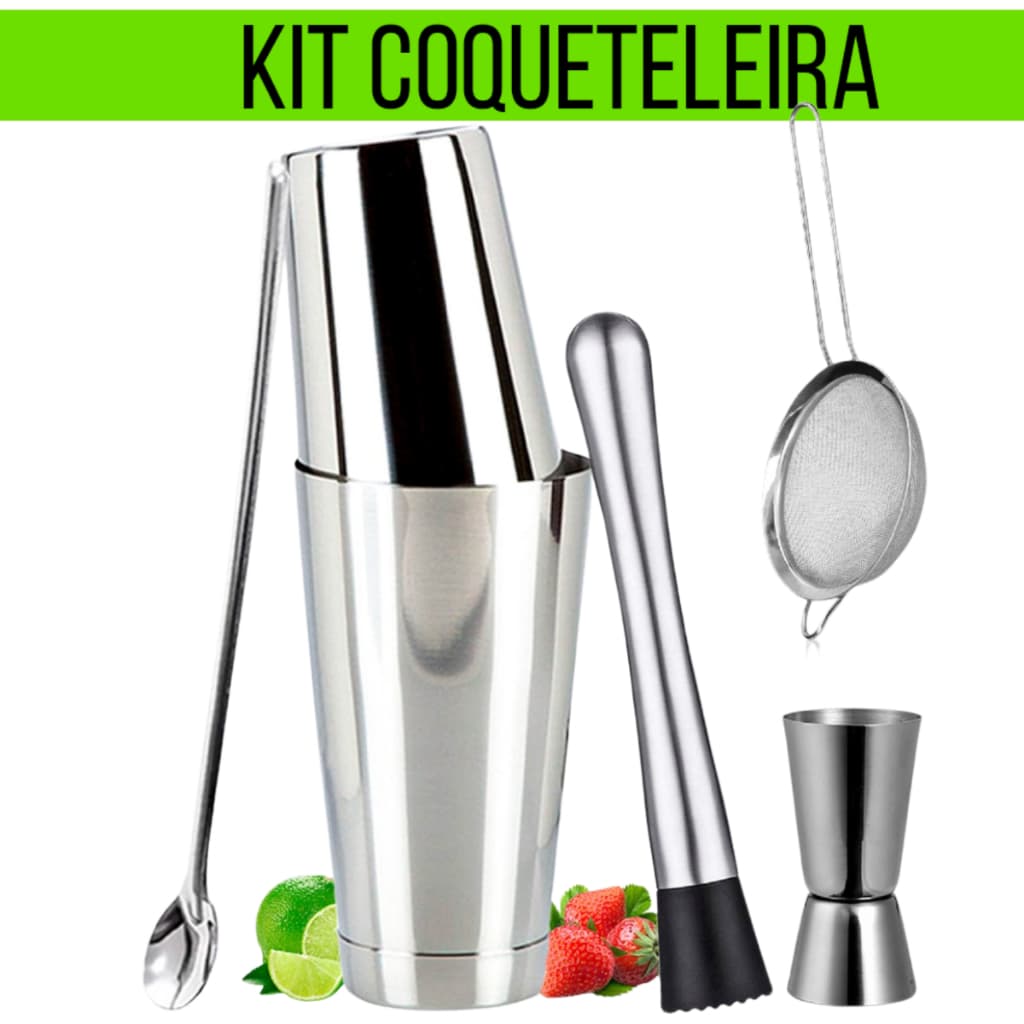 kit barman coqueteleira boston para Caipirinha coquiteis profissional