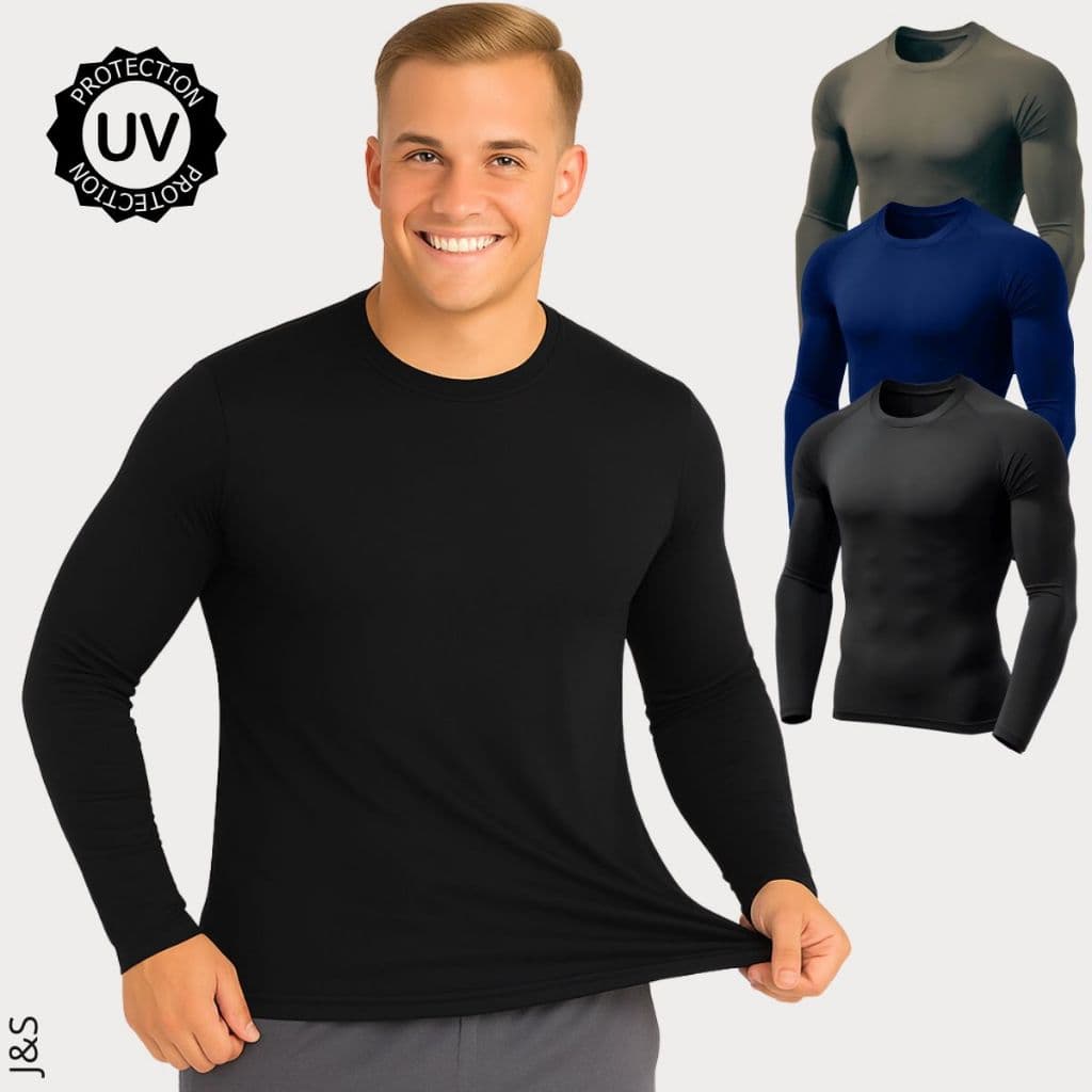 Camiseta Térmica Manga Longa com Proteção UV 50+ Segunda Pele Academia Esportiva e Antiodor