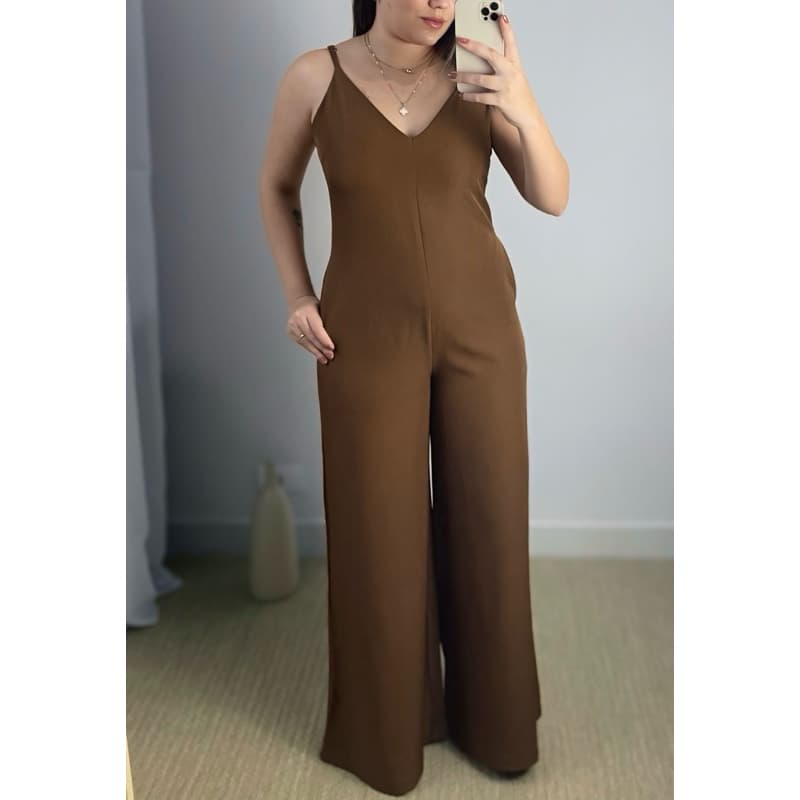Macacão elegante feminino pantalona social