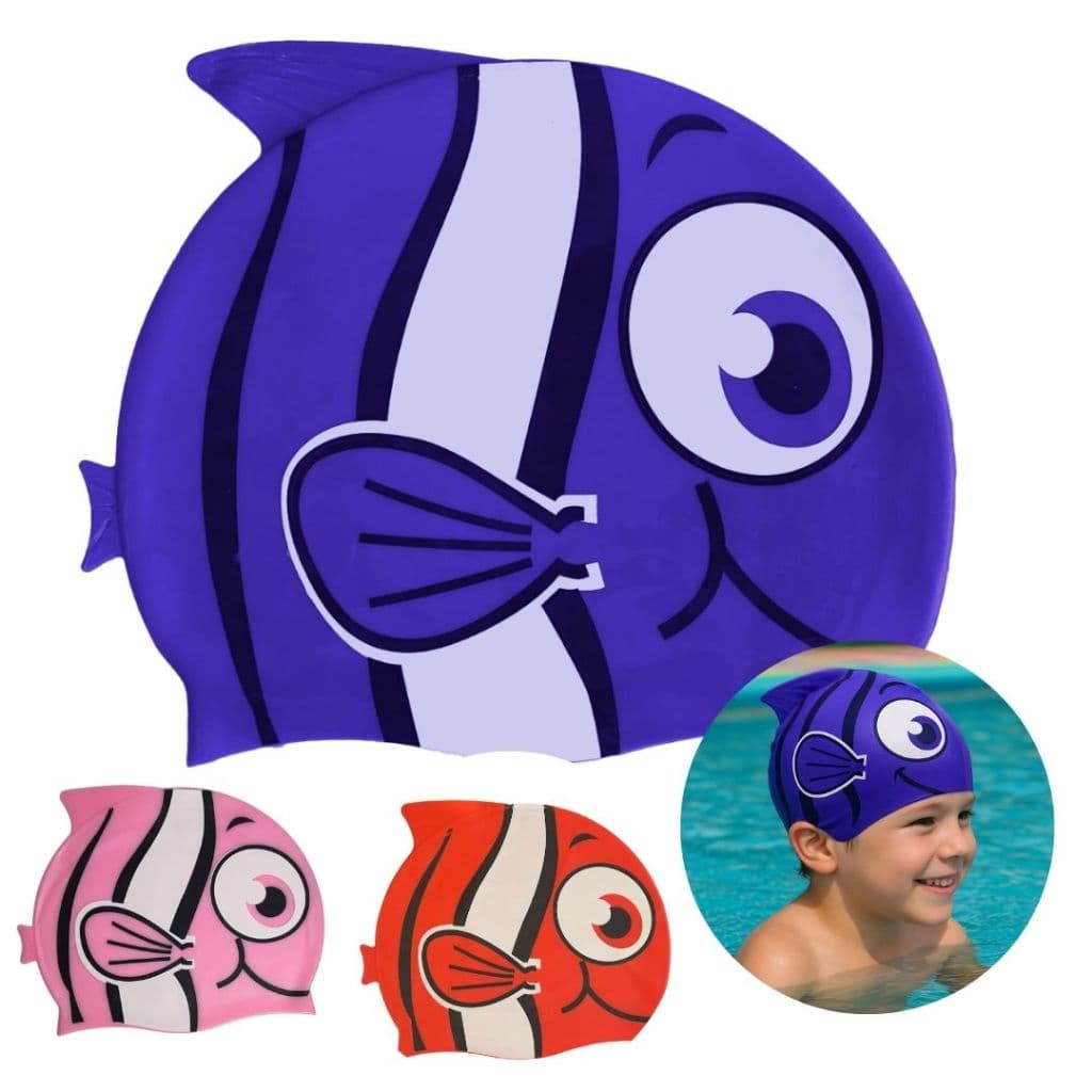 Touca de Natação Infantil desenho Peixinho Nataçao Esporte Piscina Sol Praia Verão