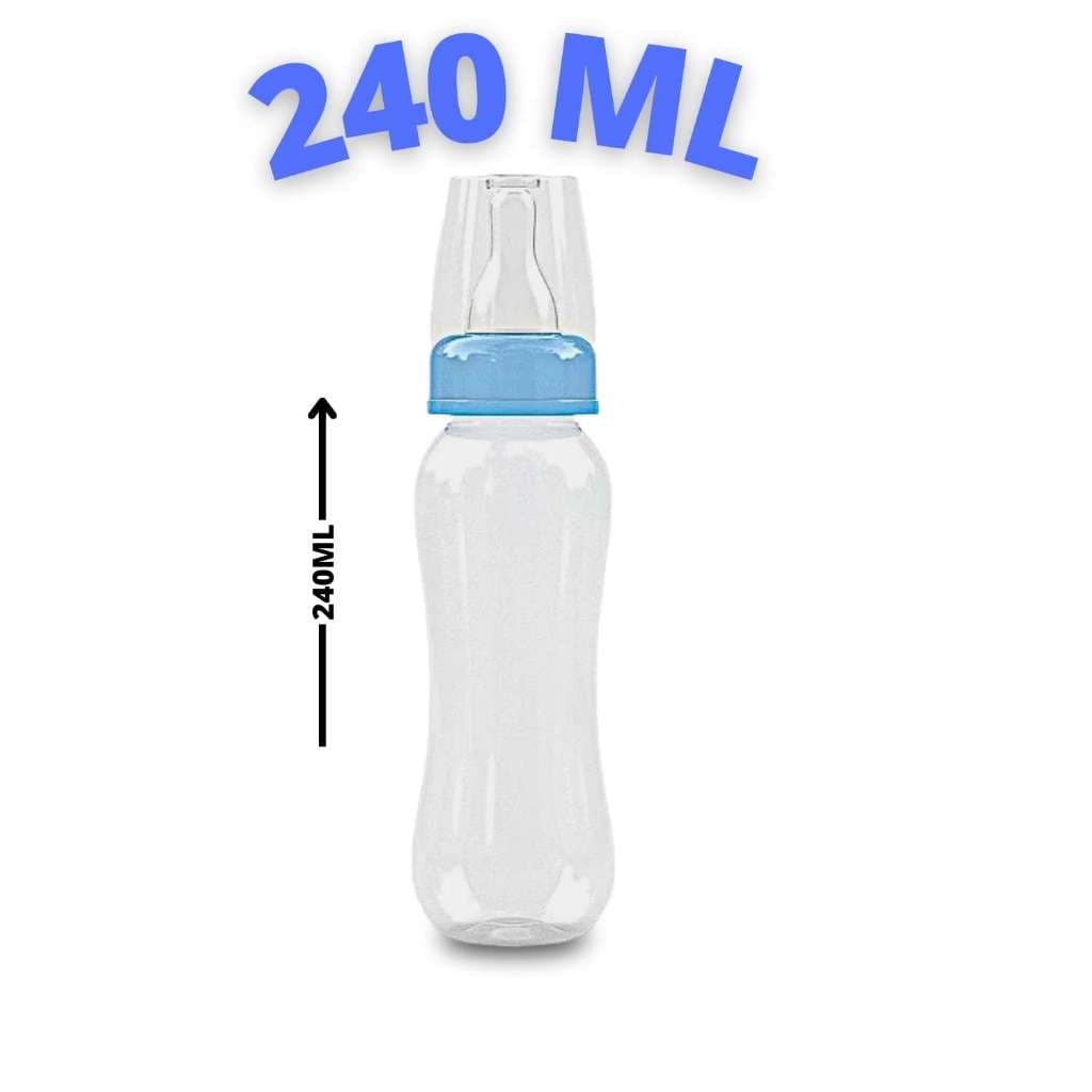 Mamadeira Grande Colorido Menino Menina 240ML Com Bico Silicone Unidade