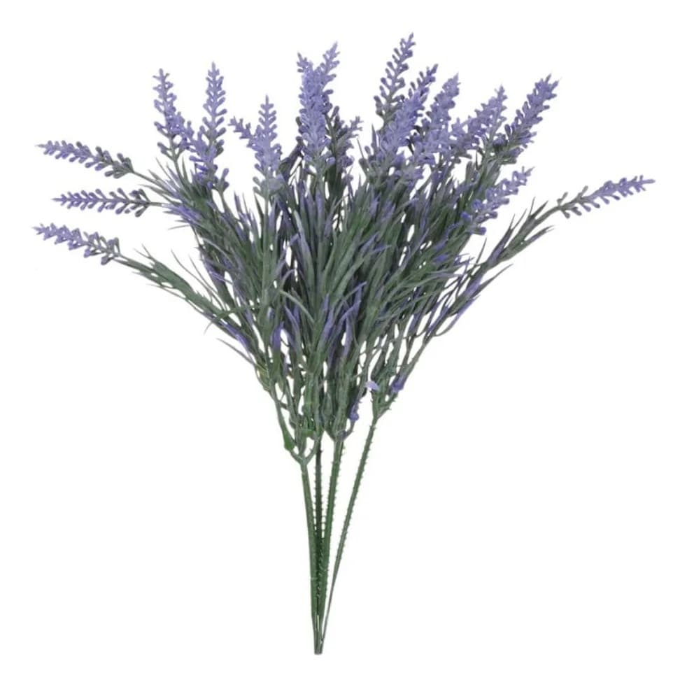 Ramo com 5 galhos Flores lavanda artificial com 29cm de altura