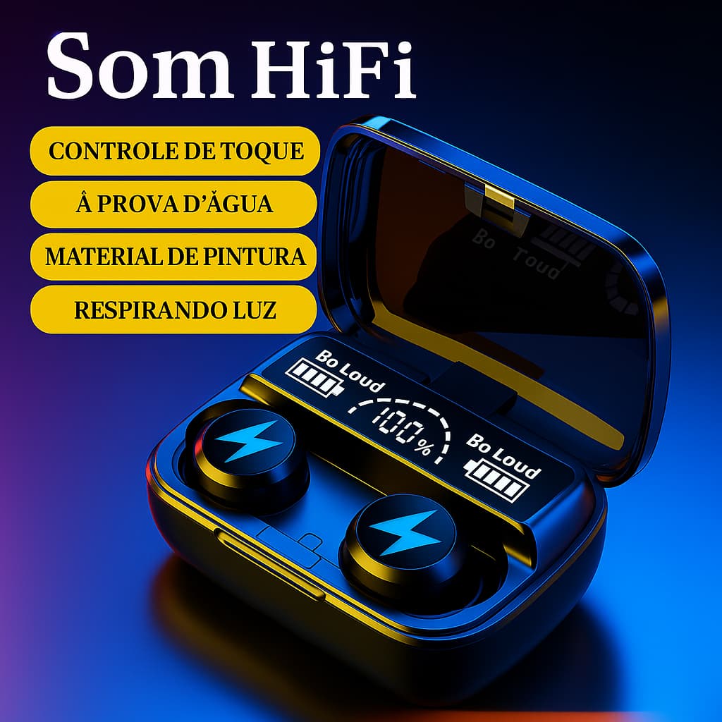 Fone de Ouvido sem fio Bluetooth 5.3 tws Corrida e Academia