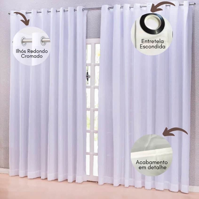Cortina Linda Grande de 8,00m x 2,30 Para Sala, Quarto ou Escritório