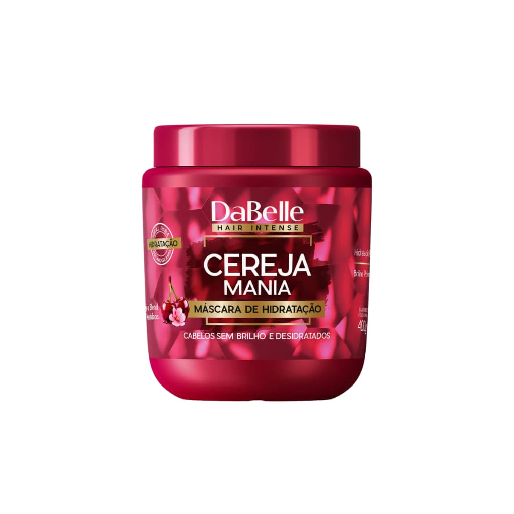Mascara de Hidratação Cereja Mania Tratamento Dabelle 400g - Cabelos sem Brilho e Desidratados
