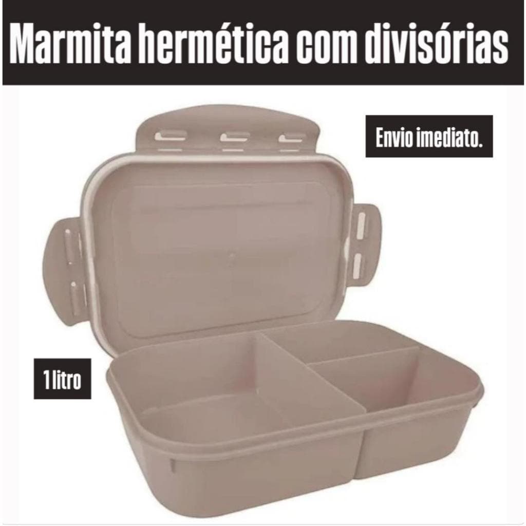 Marmita Hermética Com Divisórias 1L Para Microondas E Freezer - LP House