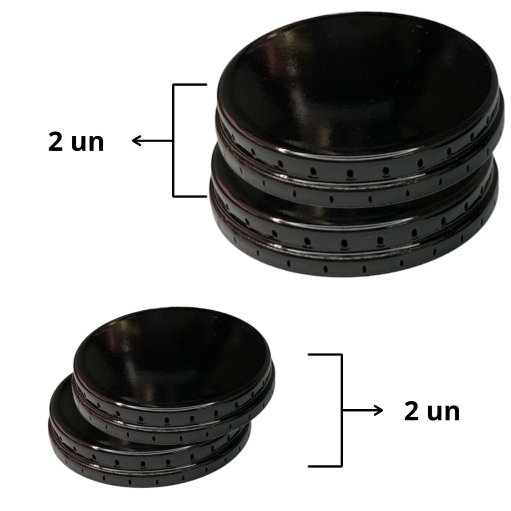 KIT 4un Espalhadores de fogão ATLAS  2 Gd + 2 Pq tampinha de queimador Ágata ,Bali,Caribe , Veneza