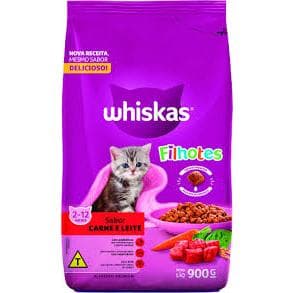 Ração Whiskas Gatos Filhotes Carne e Leite 900g