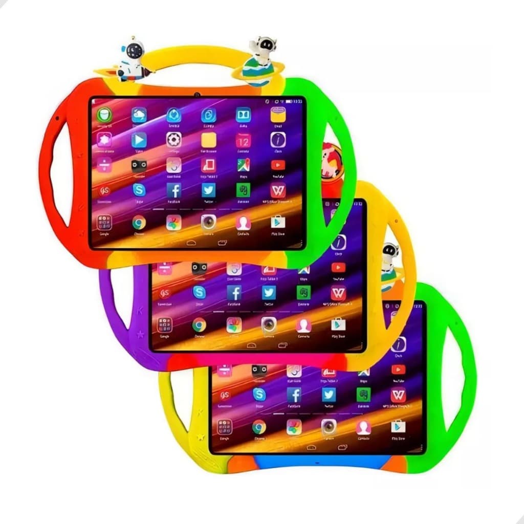 Tablet Pc Infantil Capa Alça Antiqueda Pop It Colorido Wifi