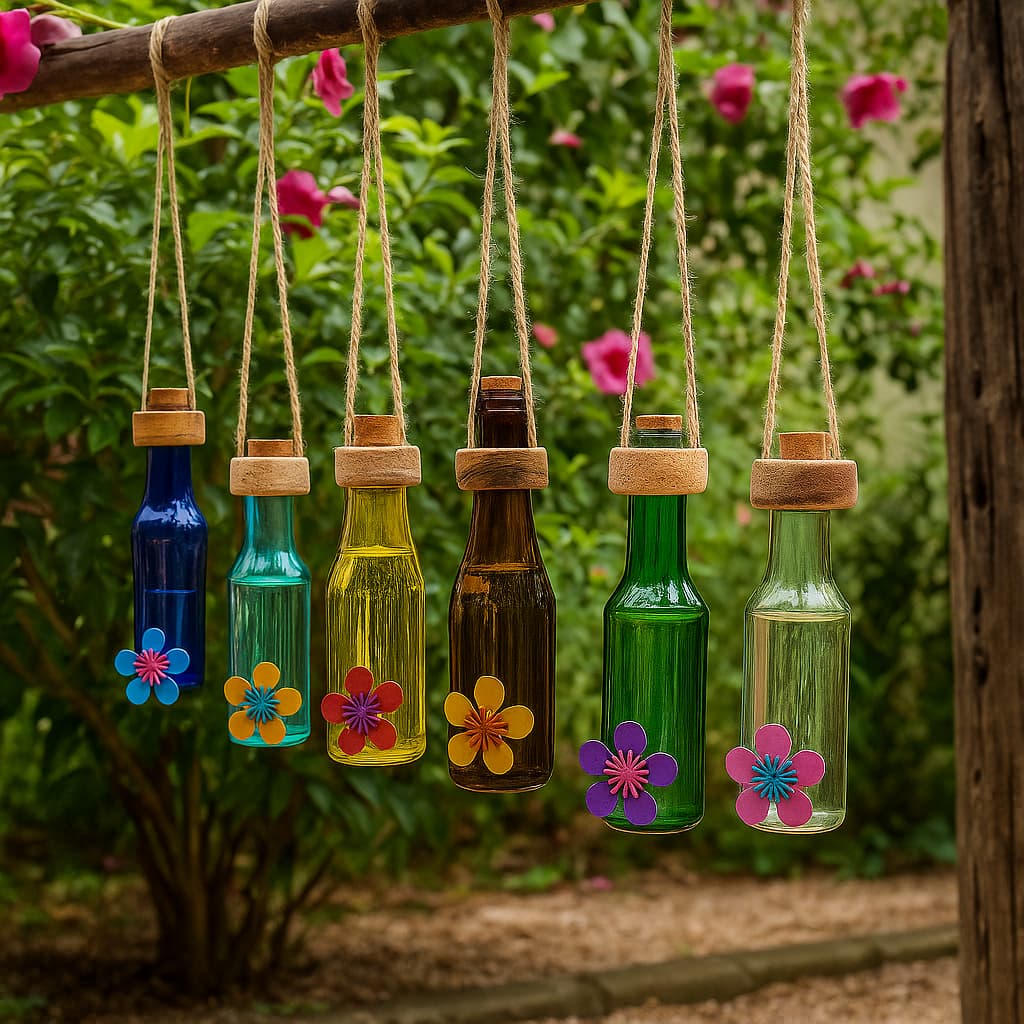 Bebedouro Beija Flor Vidro Decoração Jardim Para Passaros Livres Aves Alimentador Passarinho